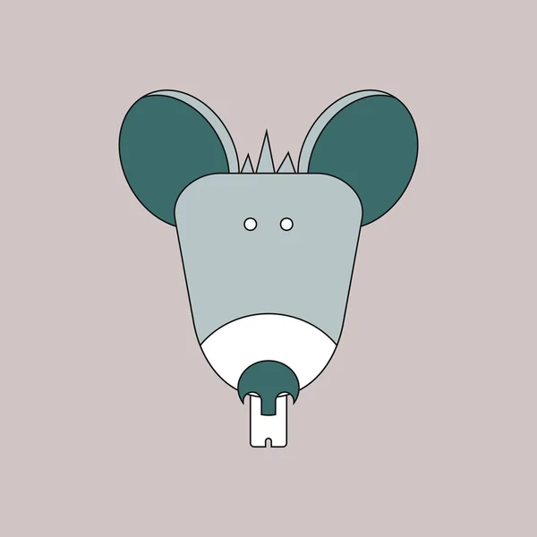 Hayvanlar üzerinde şık arka plan fare kafa vektör çizim