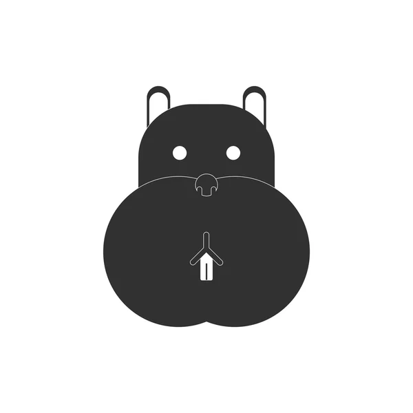 Hayvanlar üzerinde şık arka plan su aygırı yüz vektör çizim