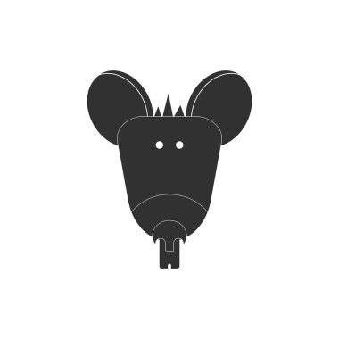 Hayvanlar üzerinde şık arka plan fare kafa vektör çizim