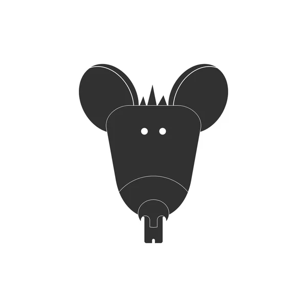 Vector illustration of animals on stylish background mouse head — Stock Vector