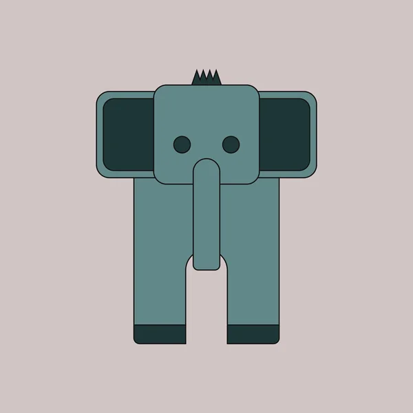 Vektör çizim hayvanlar şık arka plan fil üzerinde