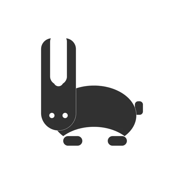 Hayvanlar üzerinde şık arka plan tavşan siluet vektör çizim