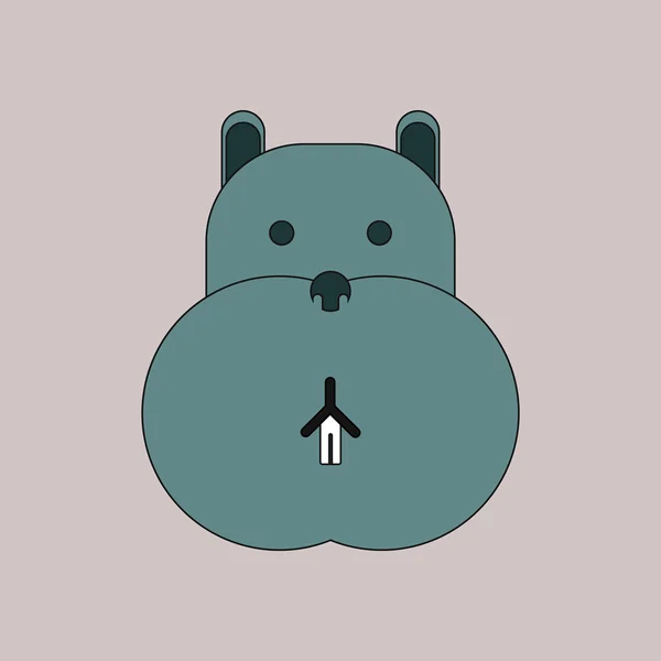 Hayvanlar üzerinde şık arka plan su aygırı yüz vektör çizim