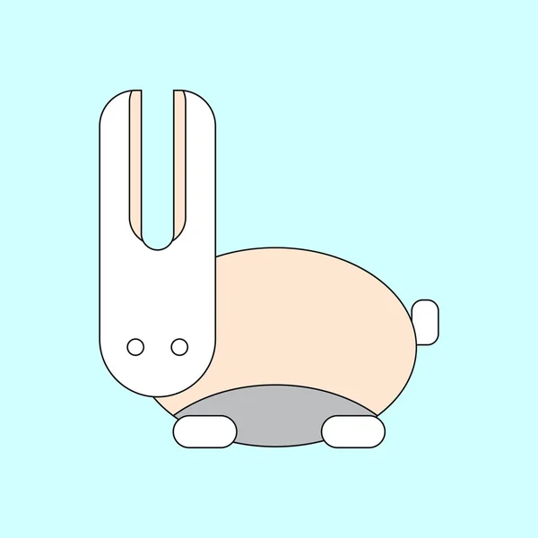 Ilustración vectorial de animales sobre fondo elegante Silueta de conejo — Vector de stock