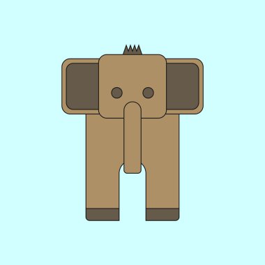 Vektör çizim hayvanlar şık arka plan fil üzerinde