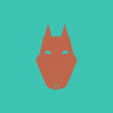 Hayvanlar üzerinde şık arka plan kurt simge vektör çizim