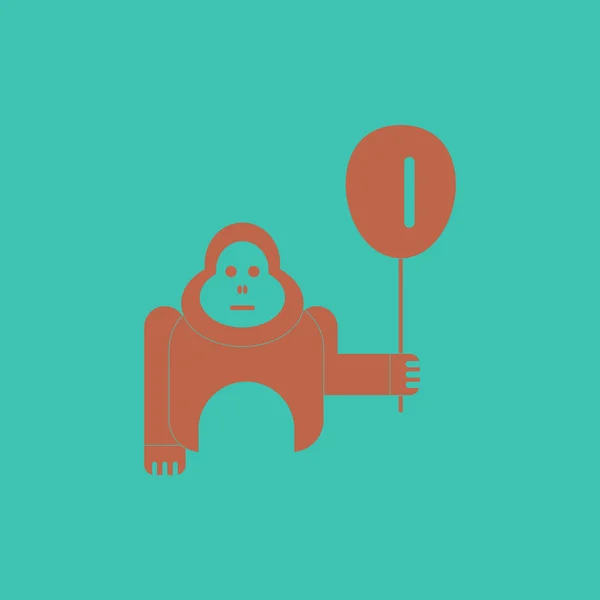 Balon ile şık arka plan goril hayvanlar vektör çizim — Stok Vektör