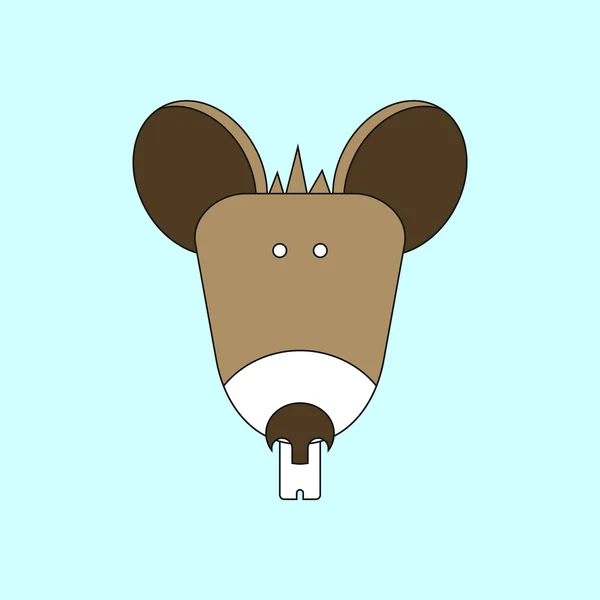 Hayvanlar üzerinde şık arka plan fare kafa vektör çizim