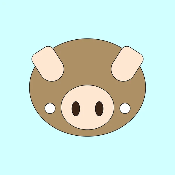 Illustrazione vettoriale di animali su elegante faccia di maiale sfondo — Vettoriale Stock