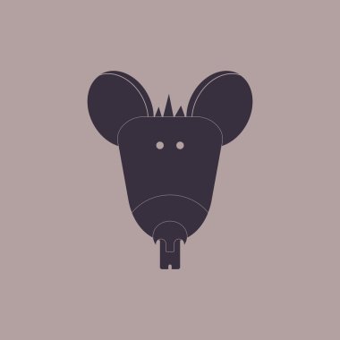 Hayvanlar üzerinde şık arka plan fare kafa vektör çizim