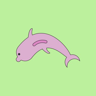 Hayvanlar üzerinde şık arka plan yunus vektör çizim