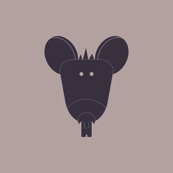 Vector illustration of animals on stylish background mouse head — Stock Vector