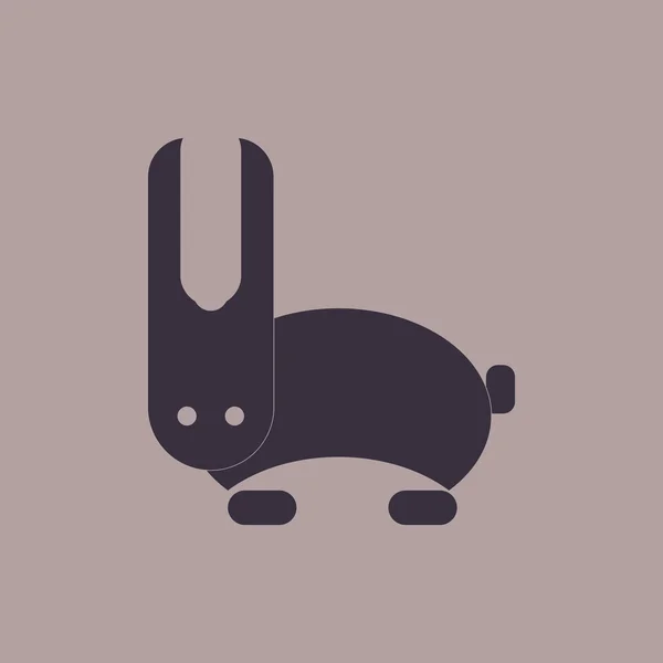 Ilustracja wektorowa zwierząt na tle stylowy sylwetka królik — Wektor stockowy