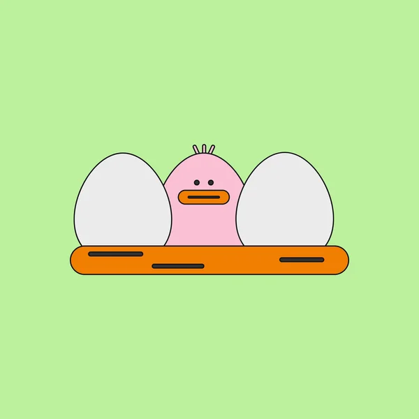 Vektör çizim hayvanlar şık arka plan civciv ve yumurta