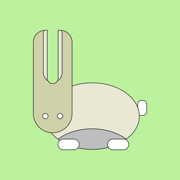 Vector illustration of animals on stylish background Rabbit silhouette — Stock Vector