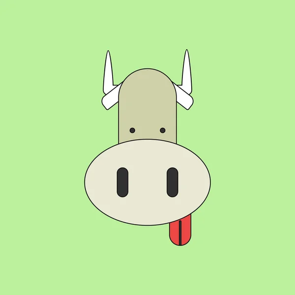 Ilustración vectorial de animales en la cara de vaca de fondo elegante — Vector de stock