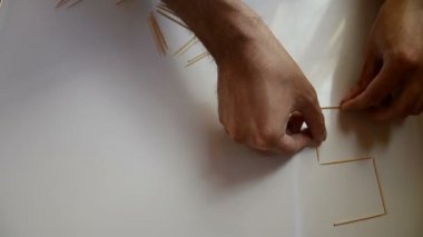 Kürdan numaraları beyaz arka plan üzerinde çizim erkek