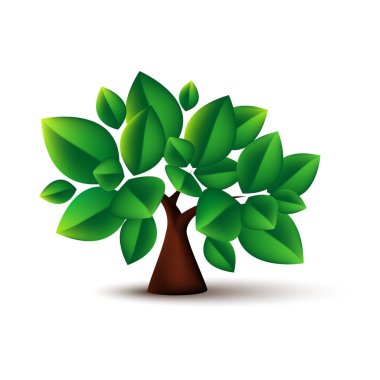Beyaz Arkaplan 'da izole edilmiş ağaçlar. Logo için tasarlanmış ağaç..
