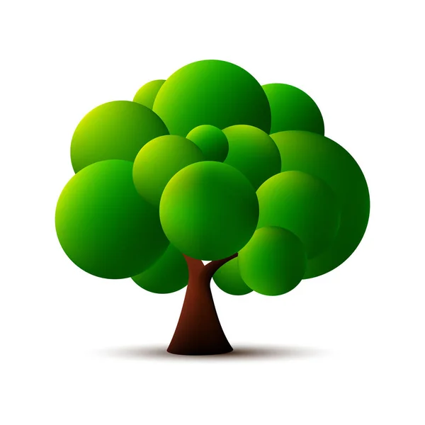 Alberi Isolati Sfondo Bianco Albero Progettato Logo — Vettoriale Stock