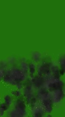 Duman ve Soyut Parıltı Parçacıkları Animasyonu. Yeşil Ekran Arkaplanı. 9.16 Video Çözünürlüğü