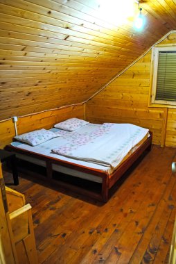 Bir modern inşaat oranı kullanılan ahşap kirişler