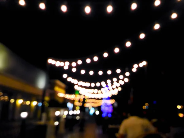 Clientes Borrosos Cenando Restaurante Con Fondo Luz Bokeh — Foto de Stock