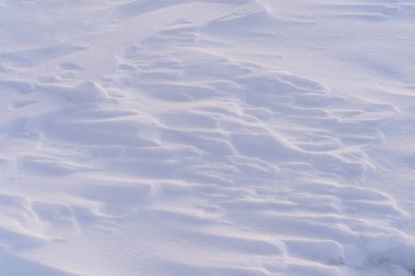 Kışın taze karda rüzgâr esintisi.