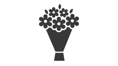 Buket, beyaz arkaplanda siyah resim, video.