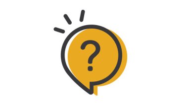 Soru işareti simgesi simgesi, vektör, video, illüstrasyon.