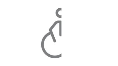 Tekerlekli sandalye Engellilik Sembolü Simgesi Simgesi Simgesi Siyah ve Beyaz.