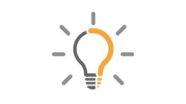 Ampul ve soru işareti. Fikir üretimi ve yaratıcılık, simge, video.