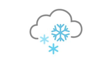 Kar taneleri düşen bulut. Karlı hava ya da kış koşulları, video.