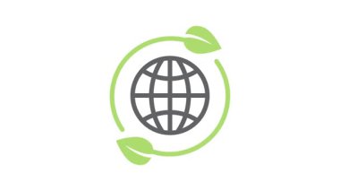 Sürdürülebilir dünya. Geri dönüşüm okunda ve Dünya 'da yaprak. Sürdürülebilirlik, destek ve ortak küresel çaba.