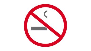 Sigara içilmez işareti, kırmızı yasak işareti, video..