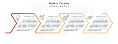 Modern zaman çizgisi bilgisel 4 adım veya seçenekler.