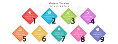 9 seçenekli bilgi şablonu.