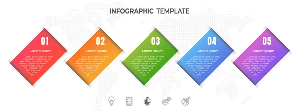 Σύγχρονη Infographic Χρονοδιάγραμμα Επιλογές Βήμα — Διανυσματικό Αρχείο