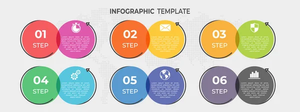 Eléments Modernes Cercle Modèle Infographique Options — Image vectorielle