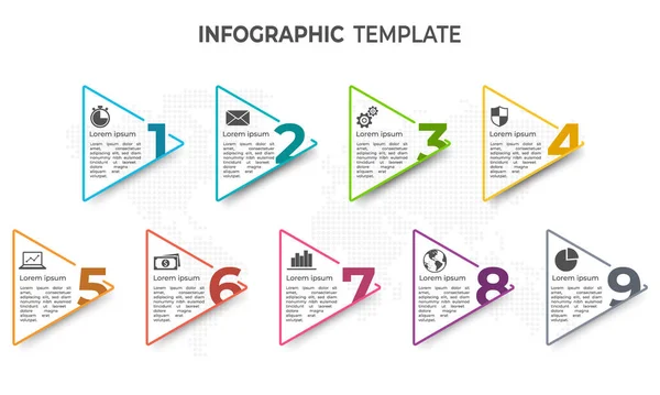 Elementos Modelo Infográfico Opções Estilo Triângulo — Vetor de Stock