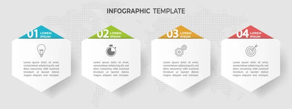 Infographie Chronologique Options Hexagonales — Image vectorielle