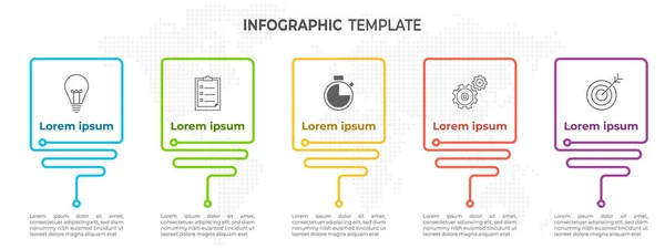 Modèle Infographique Chronologique Options Conception Ligne Mince — Image vectorielle