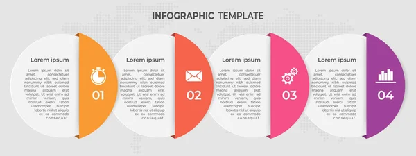 Linha Tempo Infográfico Modelo Círculo Opções — Vetor de Stock