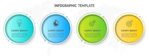 Chronologie Infographie Modèle Cercle Options — Image vectorielle