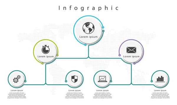 Modèle Infographie Diagramme Cercles Options — Image vectorielle