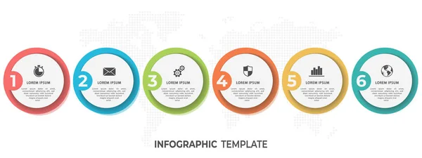 Circle Infographie Chronologique Pour Les Entreprises Avec Des Icônes Options — Image vectorielle