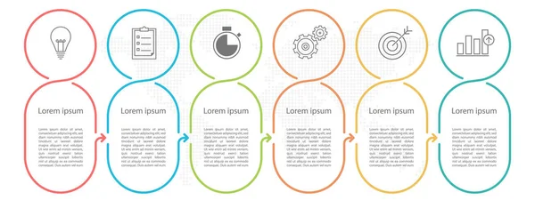 Zeitachsenkreis Infografik Vorlage Optionen Oder Schritte — Stockvektor
