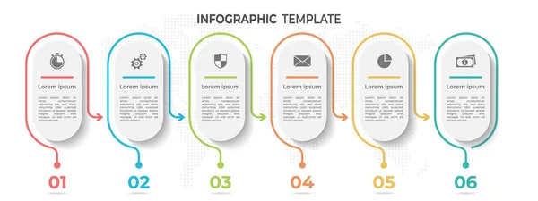 Tidslinje Infographic Alternativ Eller Steg Tunn Linje Stil — Stock vektor