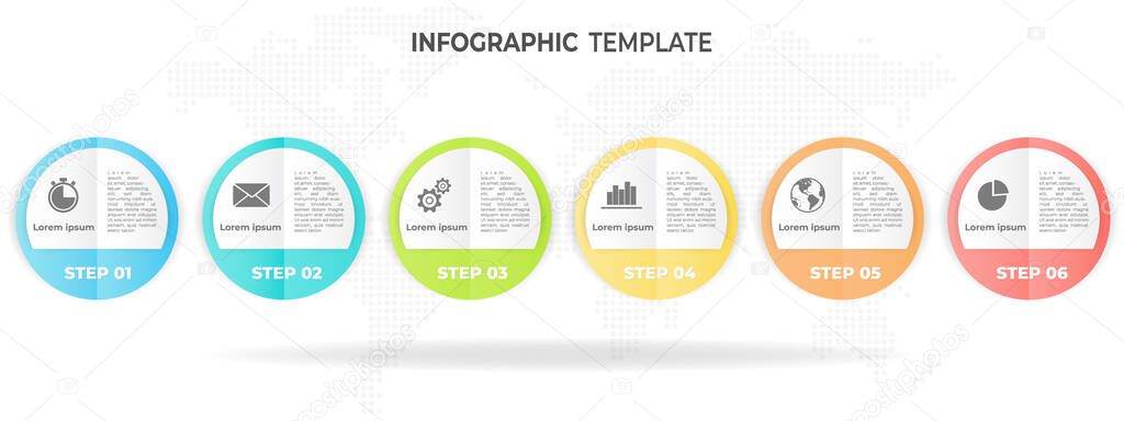 infographic circle template 6 option.