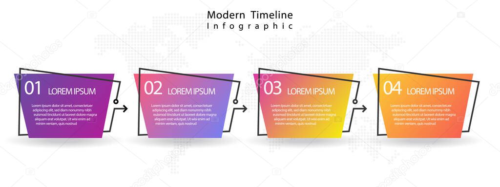 Modern timeline infographic 4 options.