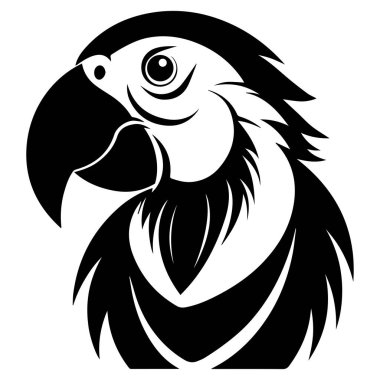 Papağan vektör simgesi çizgisi, arkaplan yok